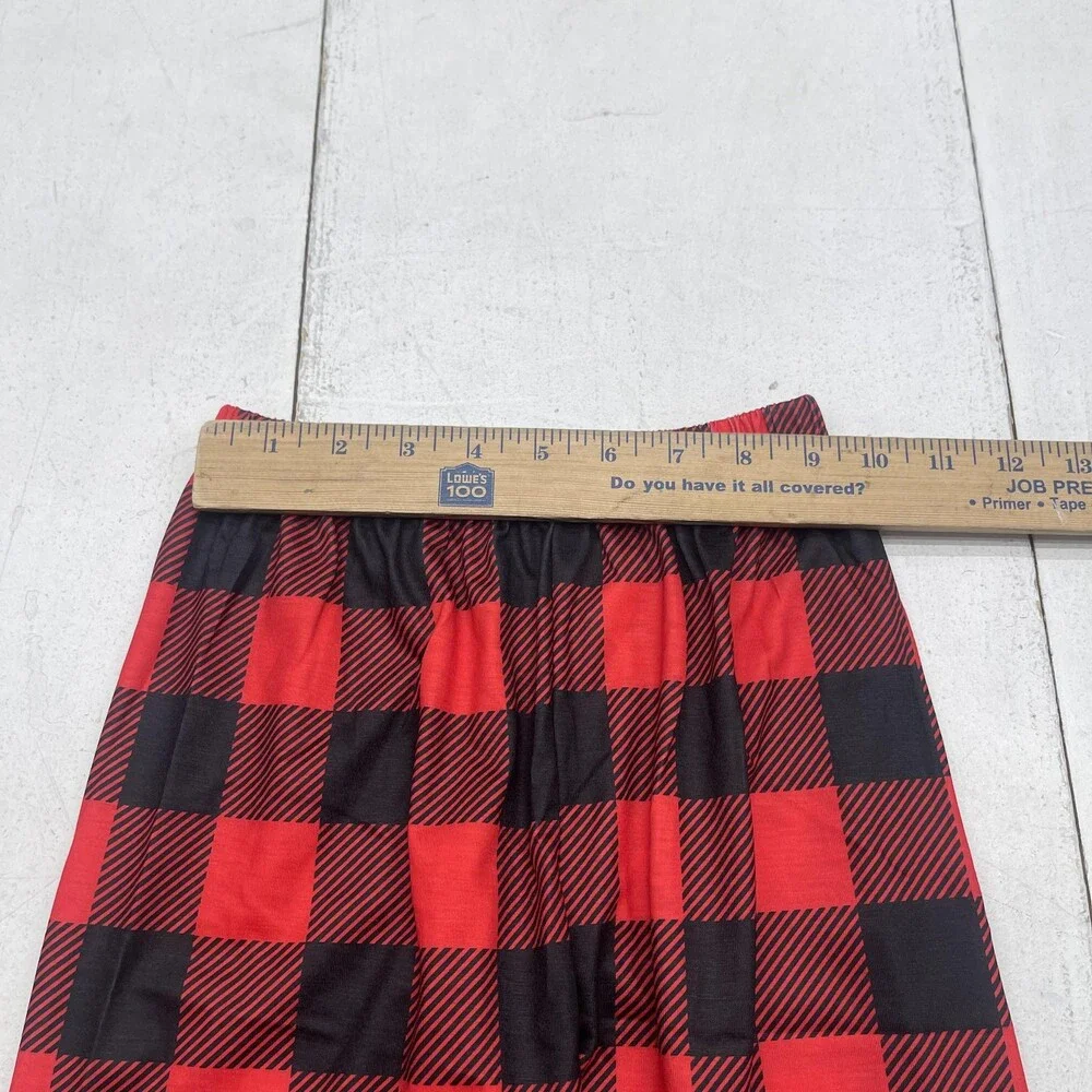 Buffalo Plaid Pajama Set Kids 4-5Y Red Jersey Button Front 2 Piece Sleepwear